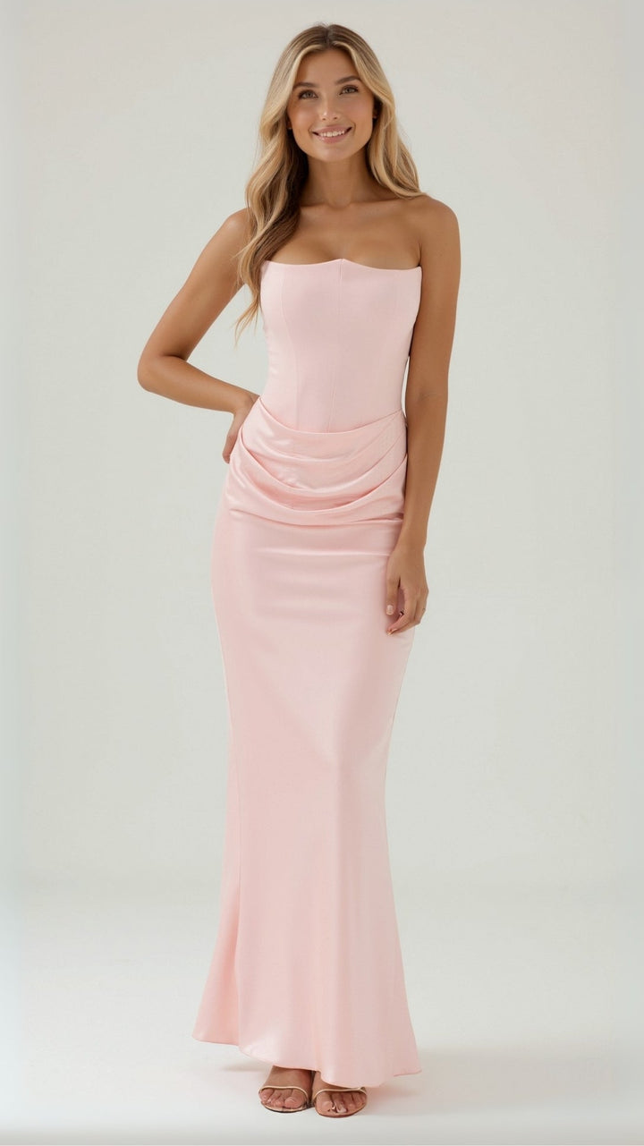 Maria | Damen Säulen Maxi Kleid für Hochzeitsgäste