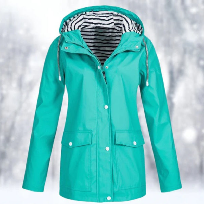 Carolin | Damen Jacke mit Kapuze, Reißverschluss und Fronttaschen