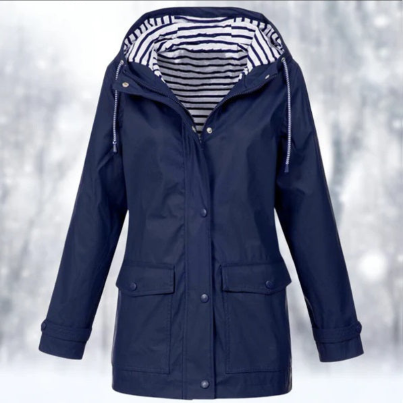 Carolin | Damen Jacke mit Kapuze, Reißverschluss und Fronttaschen