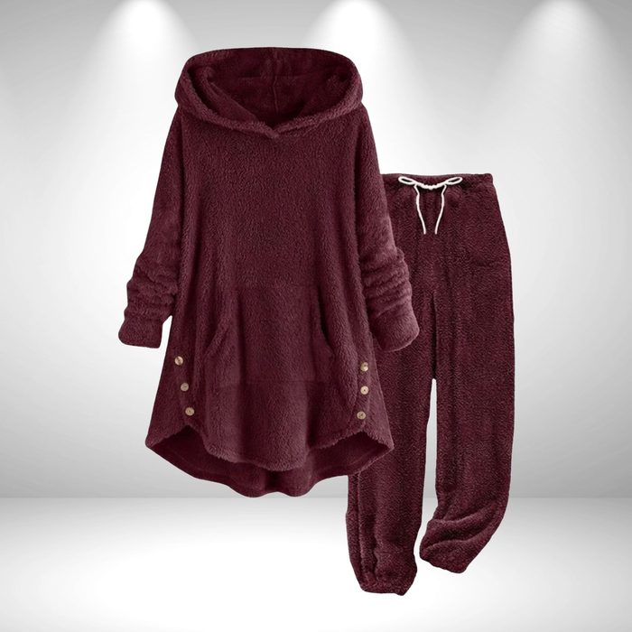 Damen Lounge-Set mit Kapuze Tunike und Jogginghose