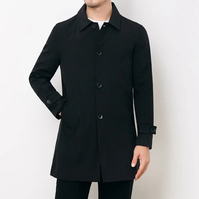 Herren Trenchcoat mit Knopfleiste und Kragendetail