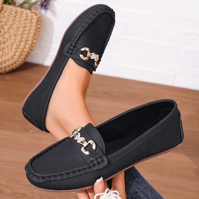 Damen Loafer mit Schnallendetail und Slip-On-Passform