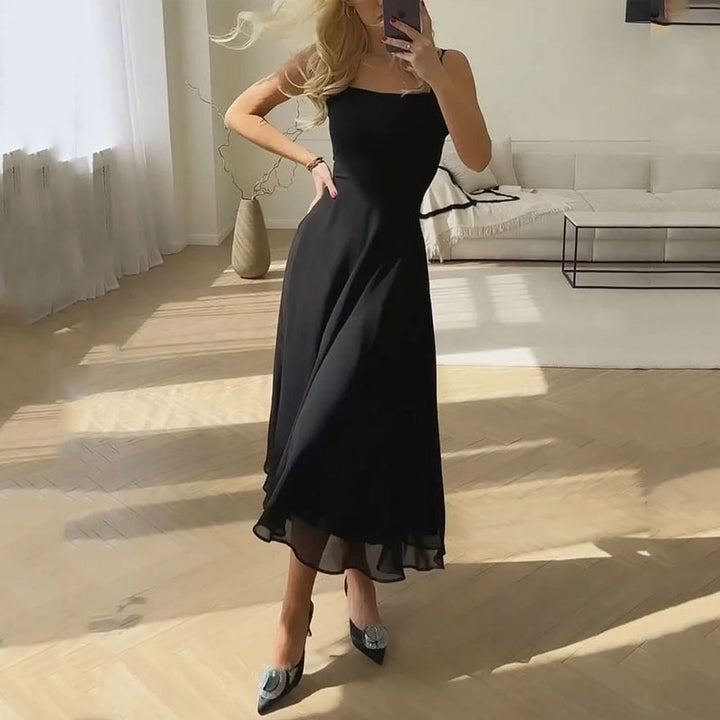 Marion | Damen Quadrat Midi Kleid für Hochzeitsgäste