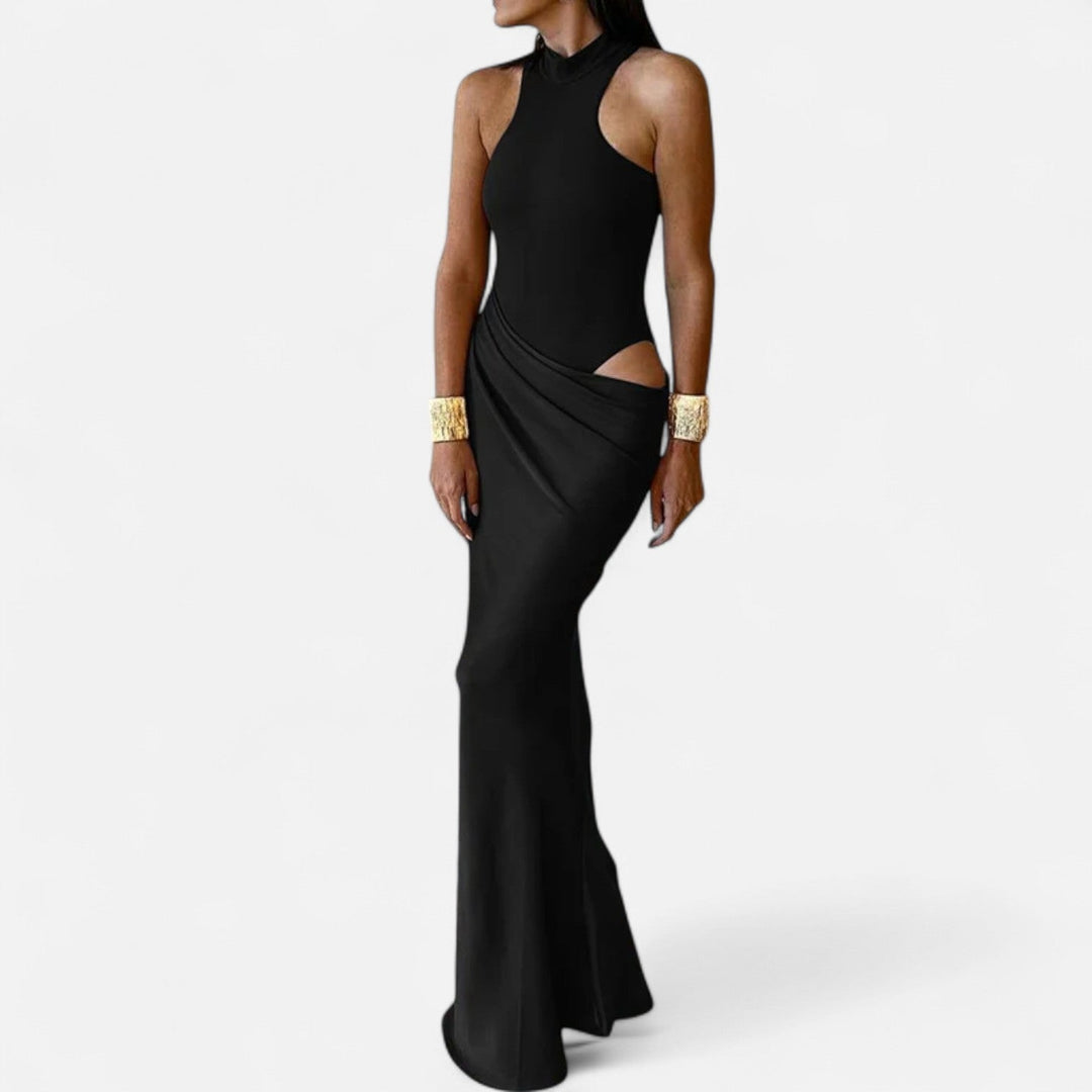 Kerstin | Damen Maxikleid mit Cut-Out und Neckholder