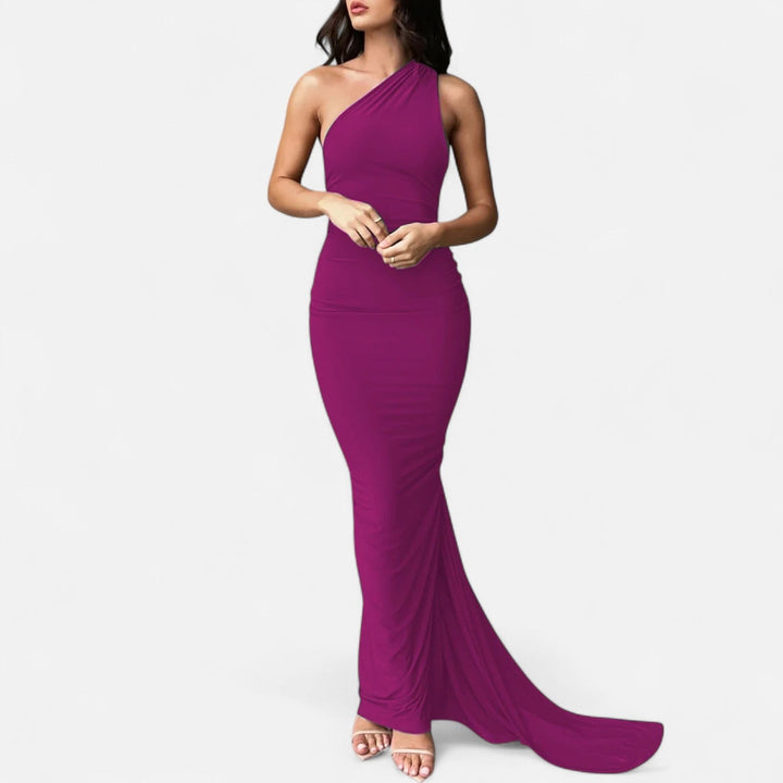 Lara | Damen Maxikleid mit Ein-Schulter-Neckholder