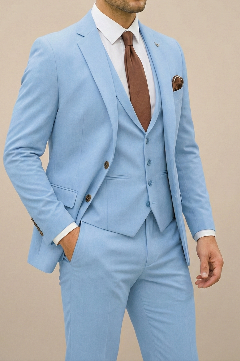 Elias | Herren Frühlings Moderner Dreiteiliger Anzug Set