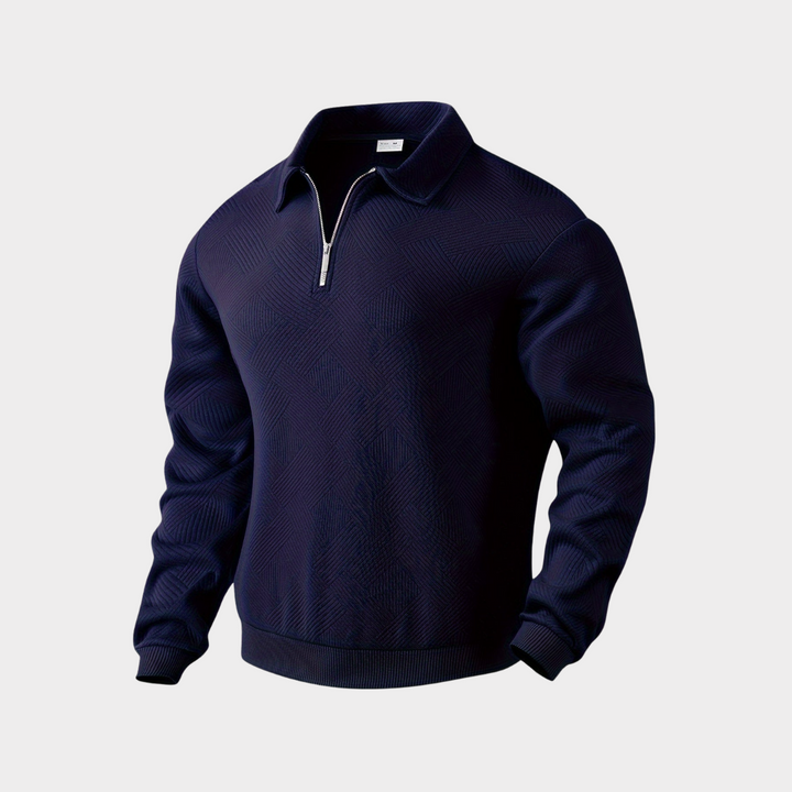 Alexander | Herren Pullover mit halbem Reißverschluss Freizeitshirt