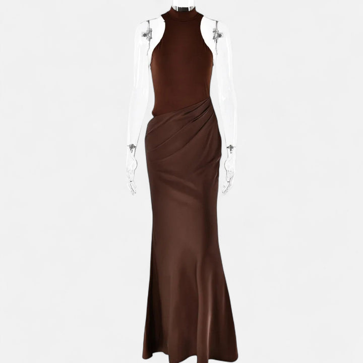 Kerstin | Damen Maxikleid mit Cut-Out und Neckholder