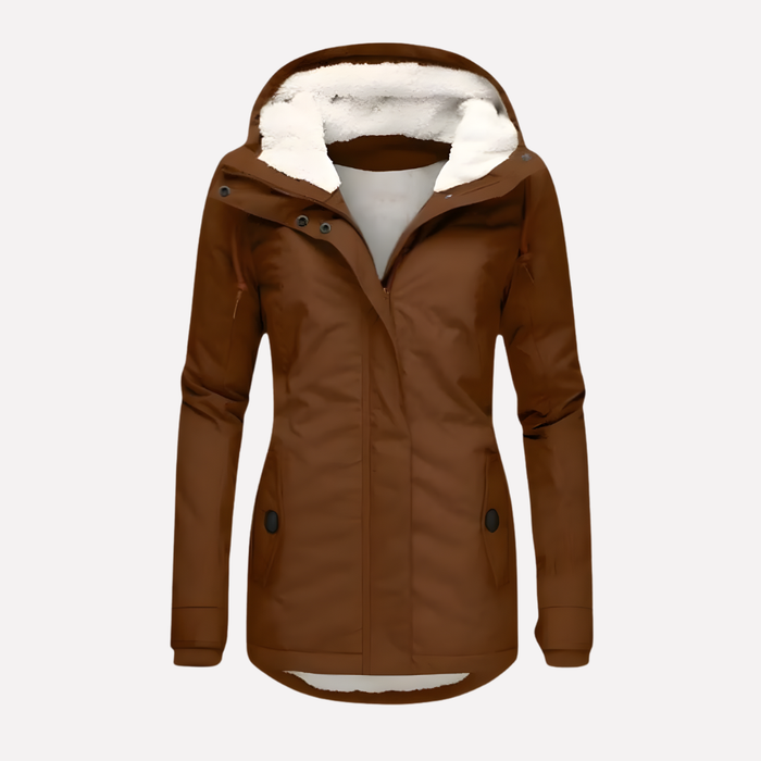 Damen Winterjacke mit Kapuze und Fleecefutter