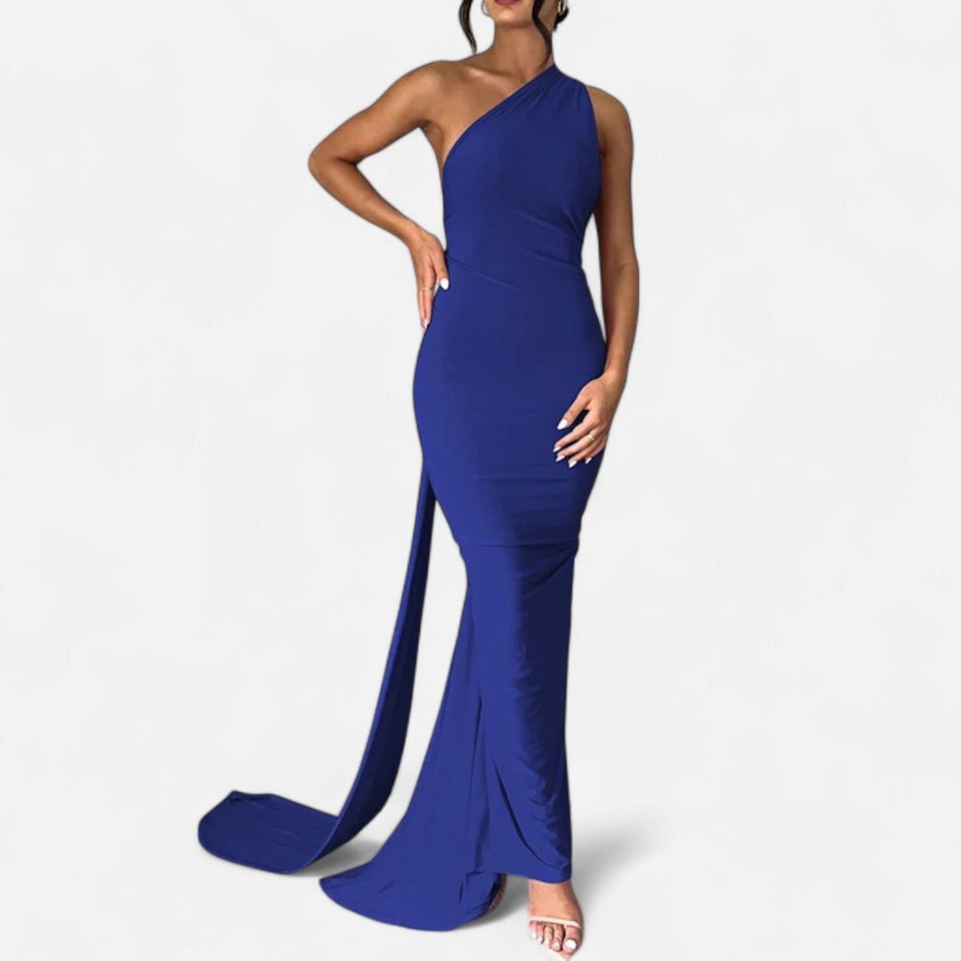 Lara | Damen Maxikleid mit Ein-Schulter-Neckholder