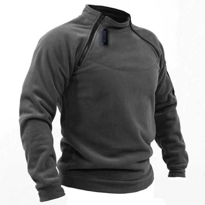 Herren Fleece Pullover mit Reißverschluss und Raglanärmel
