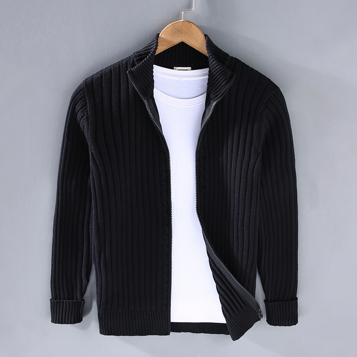 Paul | Herren Freizeit Strickcardigan mit Reißverschluss