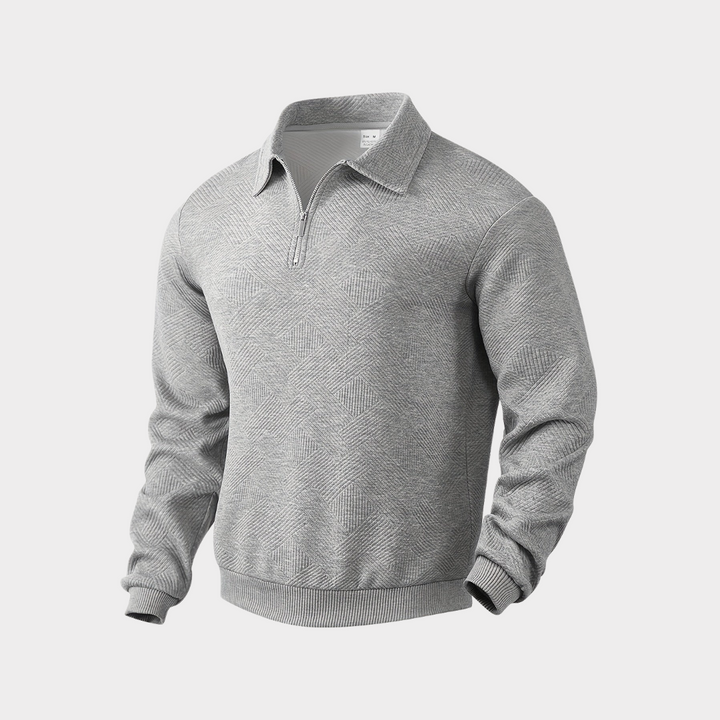 Alexander | Herren Pullover mit halbem Reißverschluss Freizeitshirt
