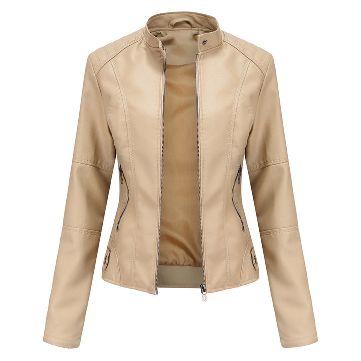 Kirsten | Damen Kunstleder-Bikerjacke mit Reißverschluss
