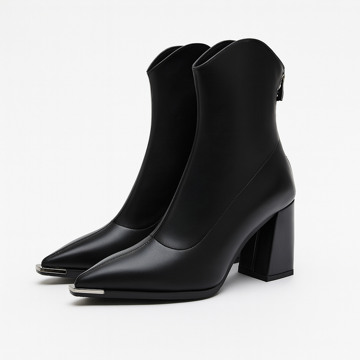 Angela | Damen-Frühjahrs-Stiefeletten mit spitzer Kappe und Absatz