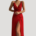 Nadine | Damen Maxi Kleid mit Schlitz für Hochzeitsgäste