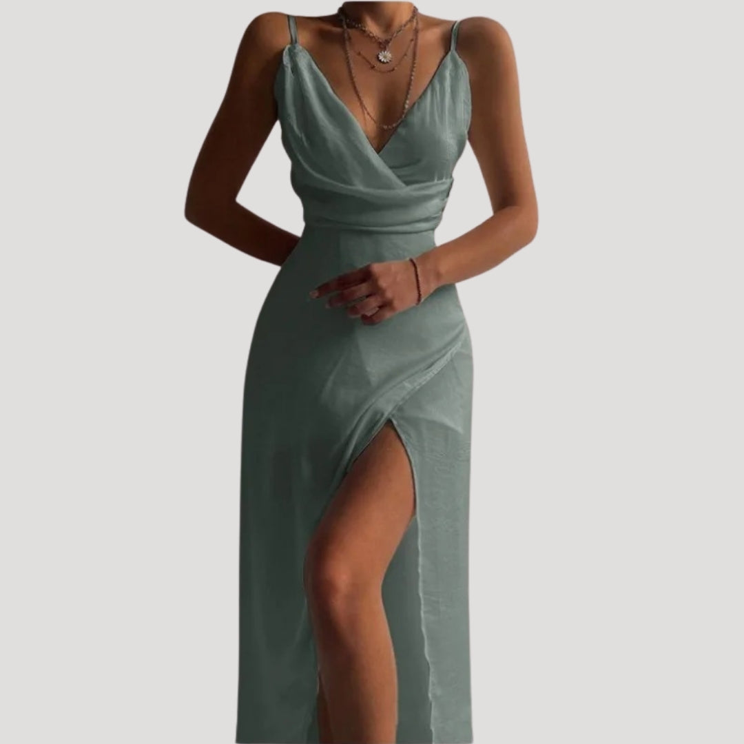 Nadine | Damen Maxi Kleid mit Schlitz für Hochzeitsgäste