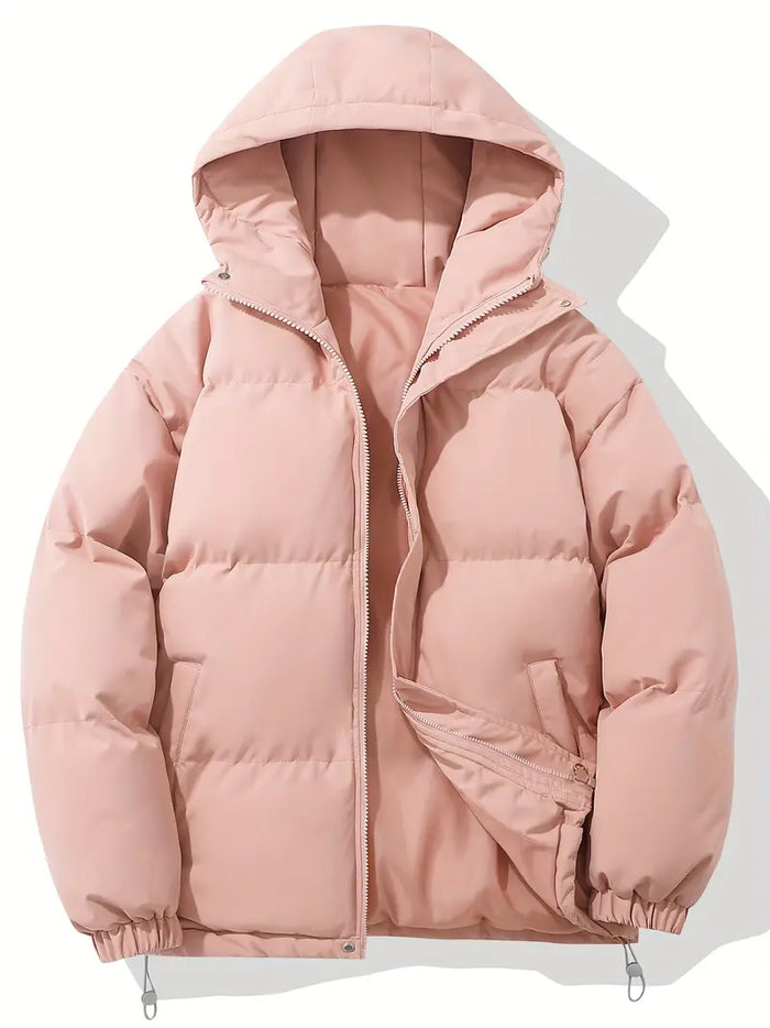 Damen Puffer Winterjacke mit Stehkragen und Bündchen
