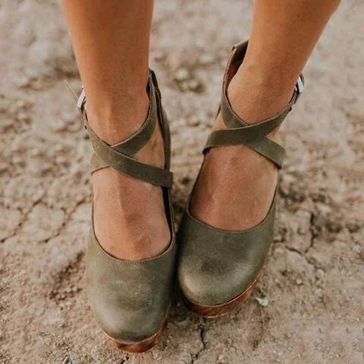 Julia | Damen Elegante Geschlossene Zehen Wedge High Heels