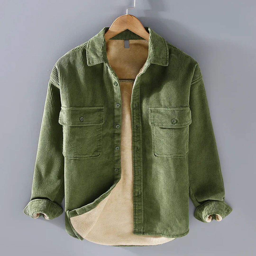 Peter | Herren warme Cordjacke mit Knopfleiste