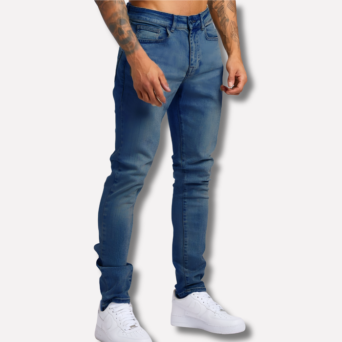 Herren Slim-Fit Stretch-Jeans mit Kordelzug
