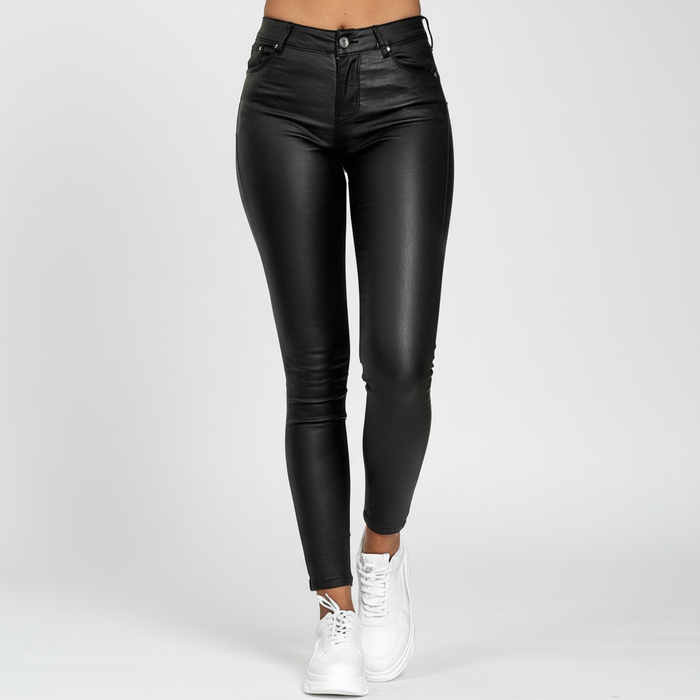Damen Skinny-Hose mit Hohem Bund und Taschen