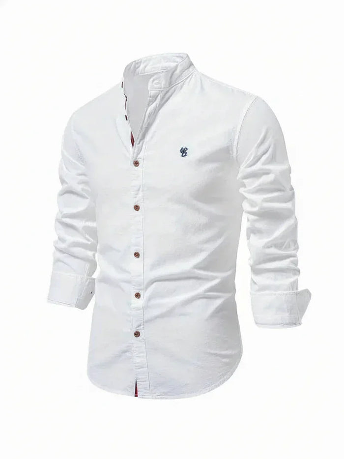 Yannick | Herren Stehkragen Knopfleiste Freizeit Shirt