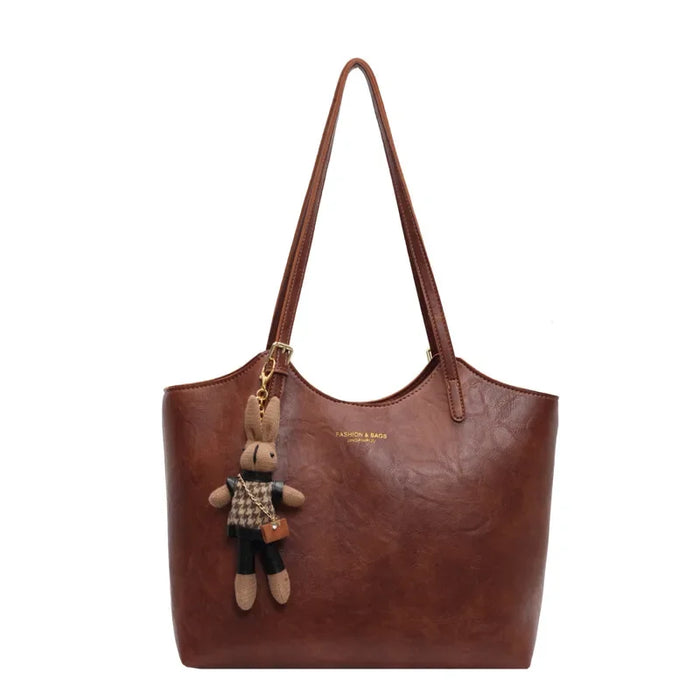 Damen Schultertasche mit Abnehmbarem Trageriemen und Keychain