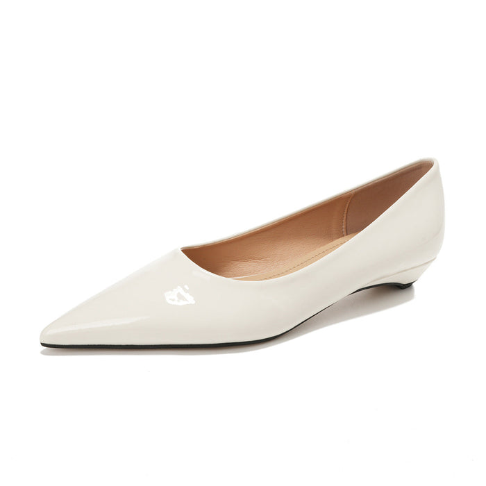 Damen Spitze Ballerinas Lackoptik für Büro und Freizeit