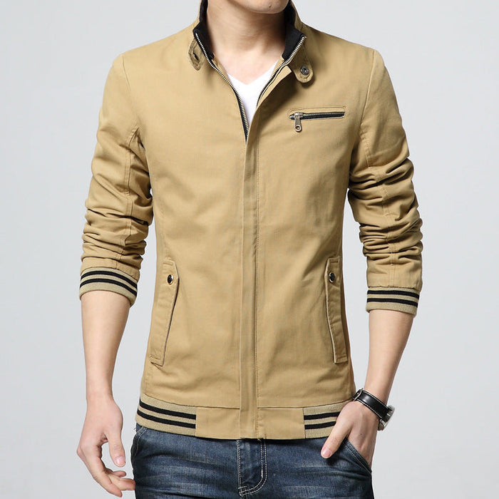 Herren Harringtonjacke mit Stehkragen und Reißverschluss