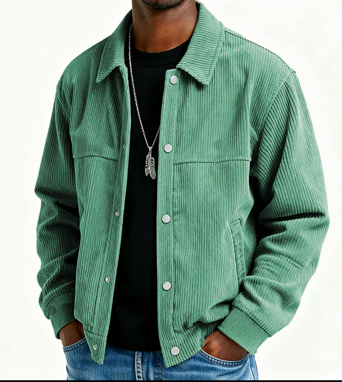 Herren Cordjacke mit Druckknöpfen und Brusttaschen