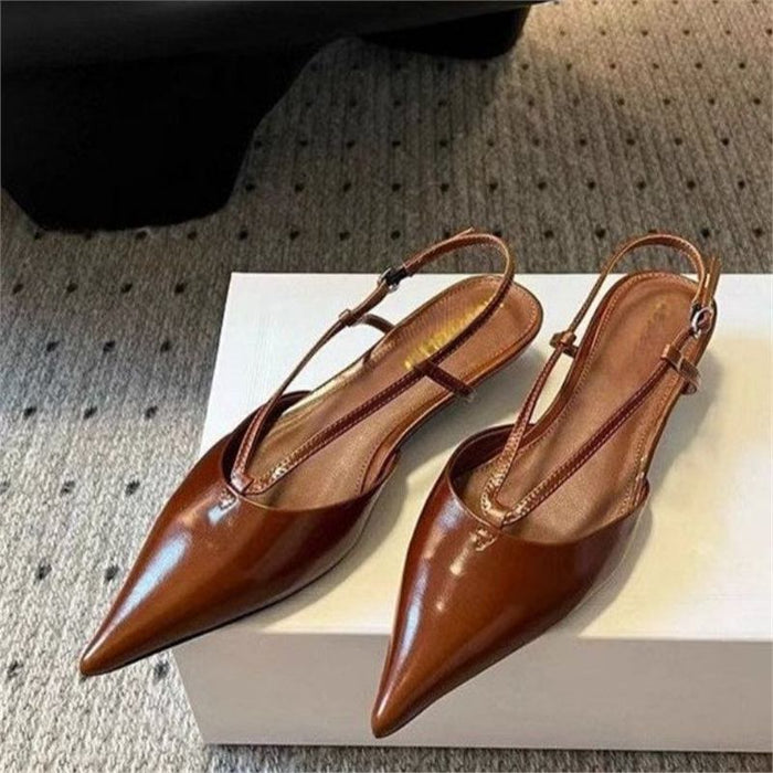 Damen Spitze Slingback Pumps mit Fersenriemen