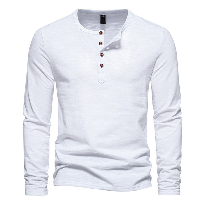 Herren Henley Langarmshirt mit Knopfleiste