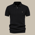 Rainer | Herren Strukturiert Knopf Polo Strickshirt