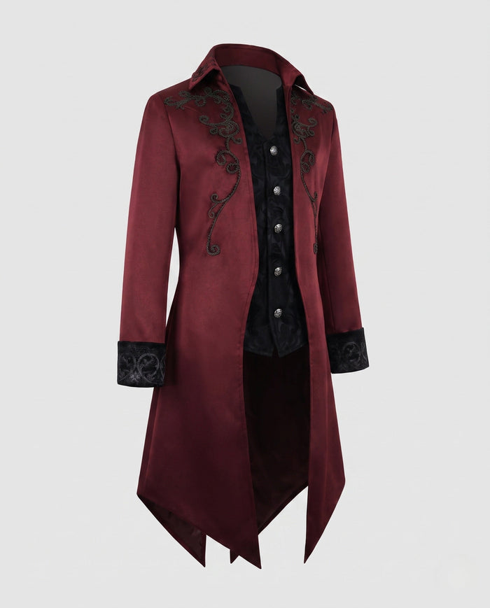 Damen Gehrock mit Ornamentstickerei und Swallowtail