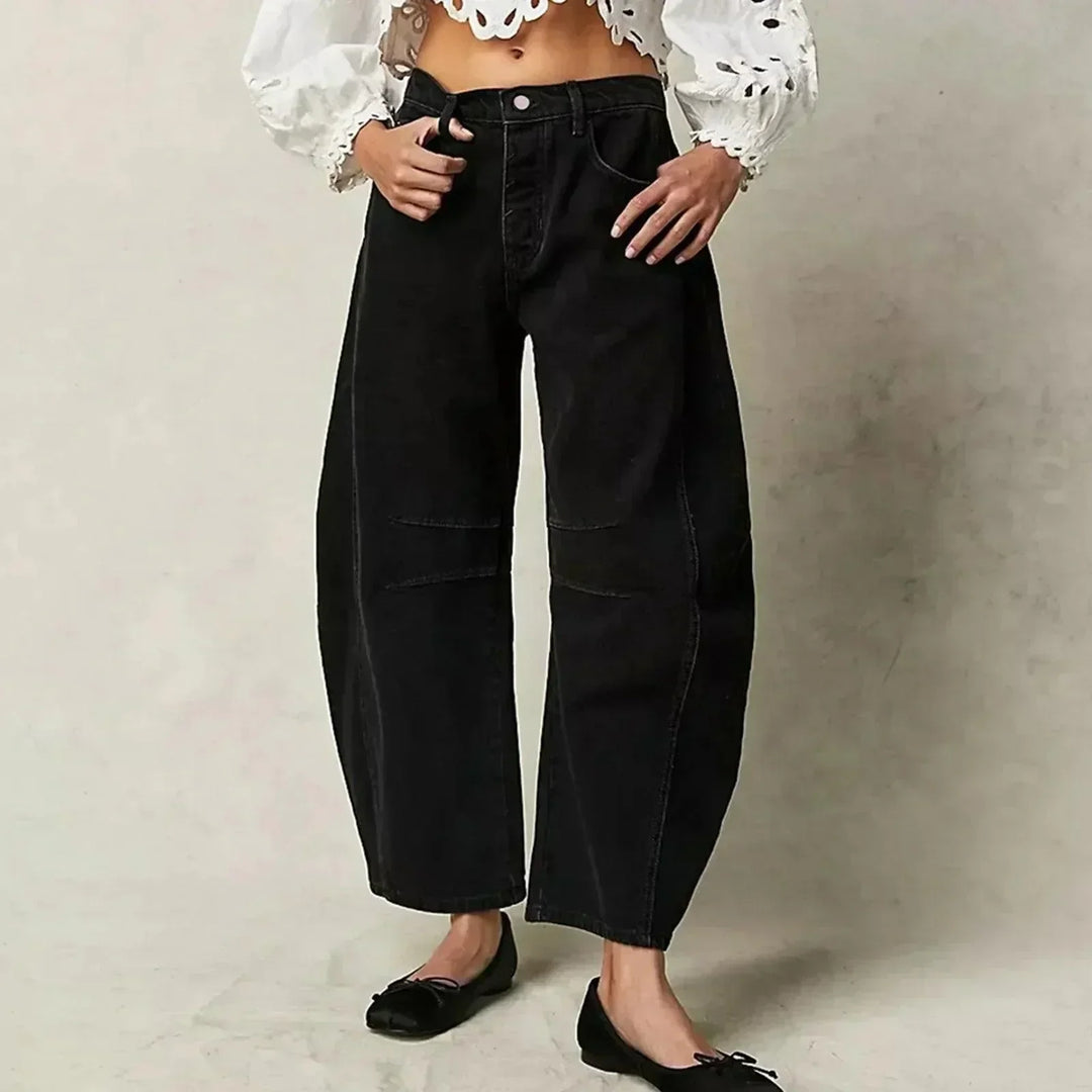 Hanna | Damen High-Waist-Jeans mit lockerer Passform