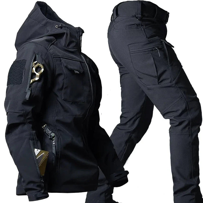 Herren Thermo-Outfit mit Kapuze und Mehreren Taschen