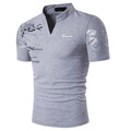 Stefan | Herren Grafikdruck V-Ausschnitt Freizeit T-Shirt