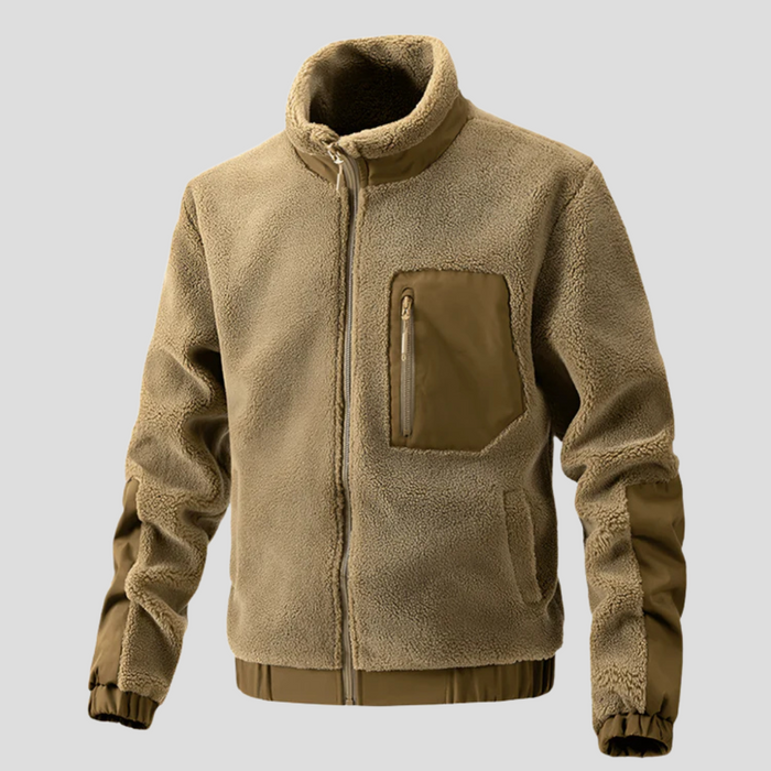 Herren Fleecejacke mit Stehkragen und Reißverschluss
