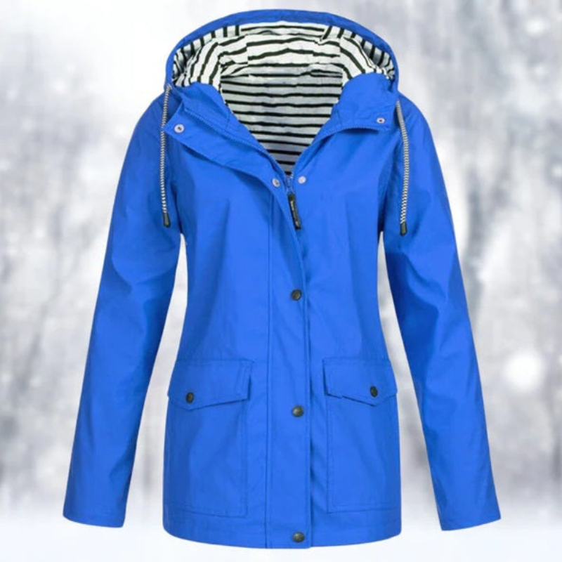 Carolin | Damen Jacke mit Kapuze, Reißverschluss und Fronttaschen