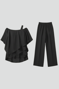 Isabella | Damen Off-Shoulder Fließender Wide-Leg Jumpsuit
