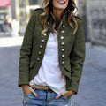 Bettina | Damen Lässige Kurze Jacke mit Knopfleiste vorne