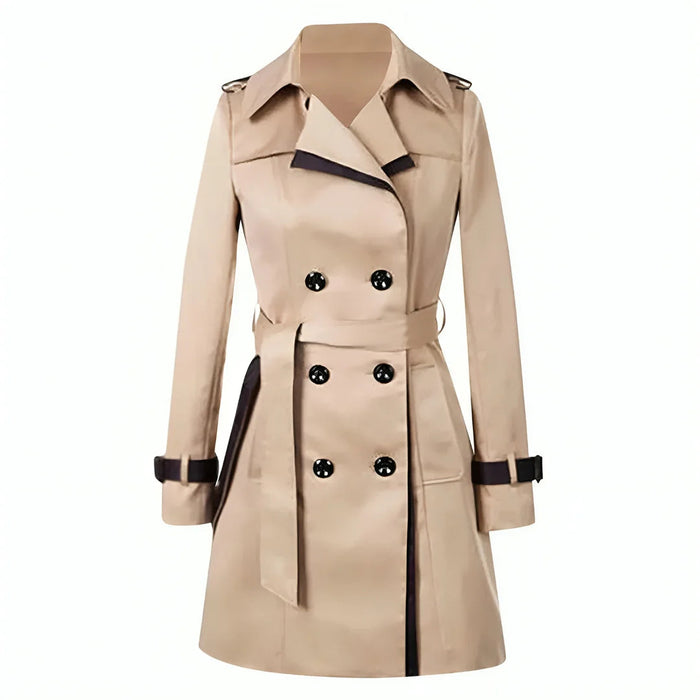 Damen Trenchcoat mit Reverskragen und Doppelknopf