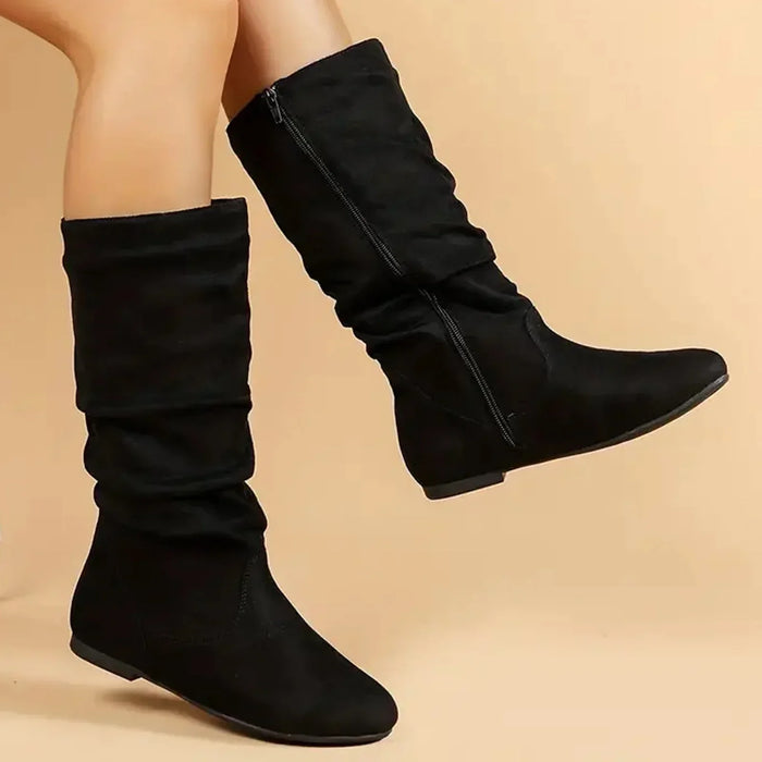 Damen Slouch-Stiefel mit Seitlichem Reißverschluss