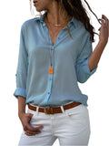 Elfriede | Damen Langarm-Bluse mit Kragen und Knopfleiste in Relaxed Fit