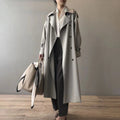 Marlene | Damen Langer Wasserabweisender Doppelreihiger Trench Coat