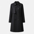 Clara | Damen Midi Wollmix Trench Coat mit Doppelknopfleiste