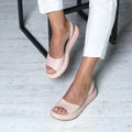 Elisabeth | Damen Peep-Toe Slingback Comfortable Sandals flache Sommersandalen