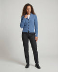 Frieda | Damen Strick-Cardigan mit Revers-Kragen Knopfleiste Langarm