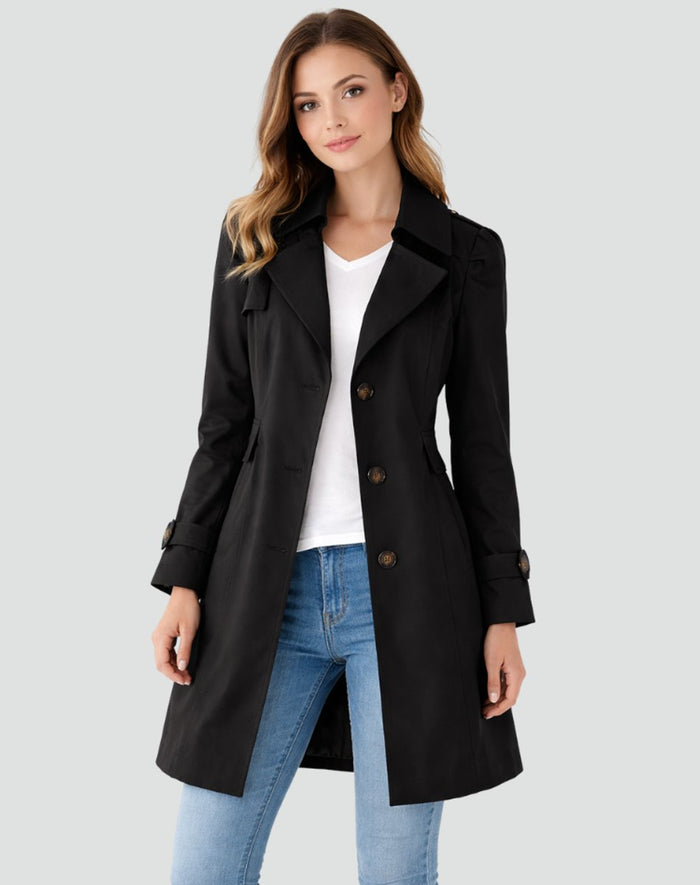 Damen Taillierter Trenchcoat mit Reverskragen